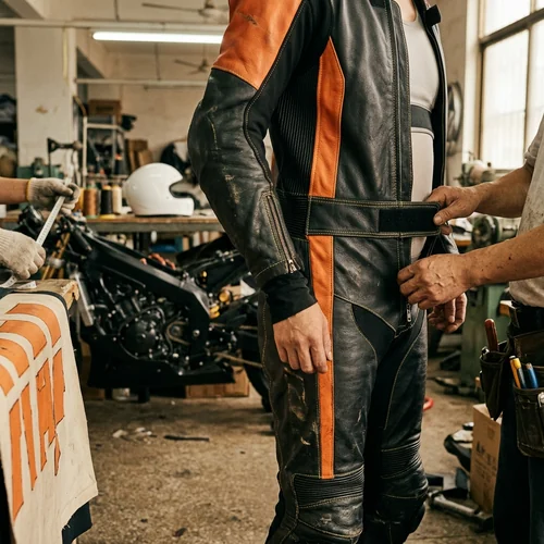 Made-to-measure leather race suit