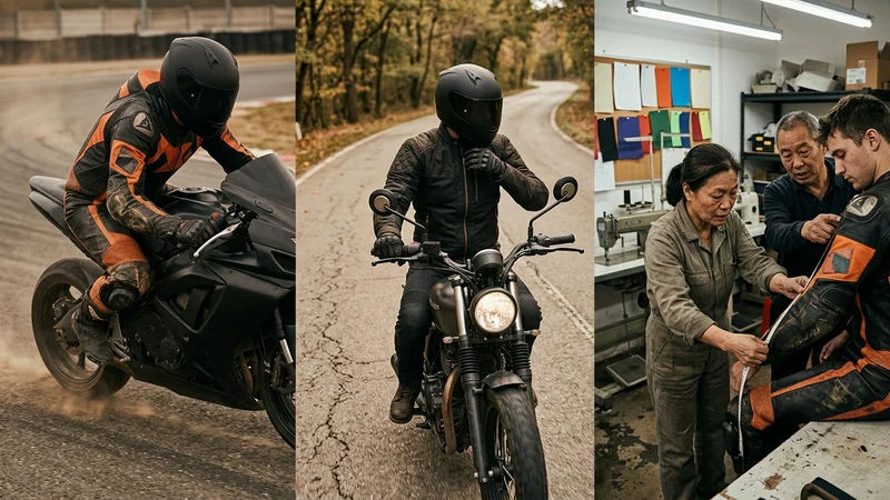 Rider on the track, rider on the road, crew around the rider