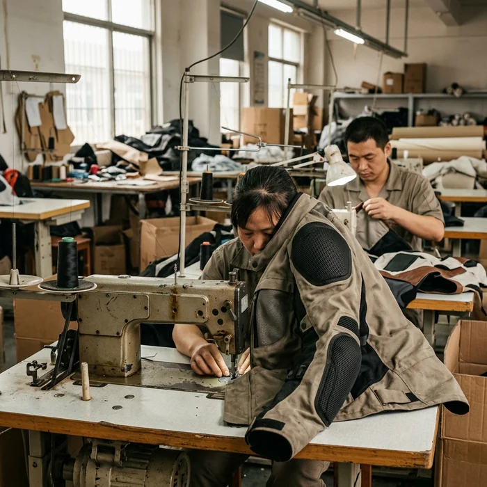Textile jacket shell with membrane laminate and armor pockets