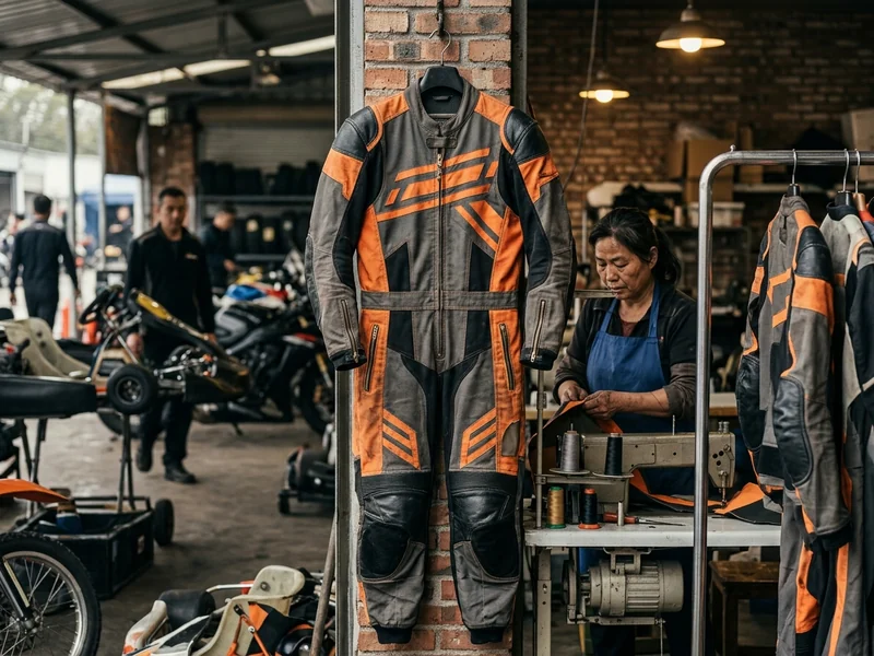 Custom fire-retardant motorsport driver suit, front view
