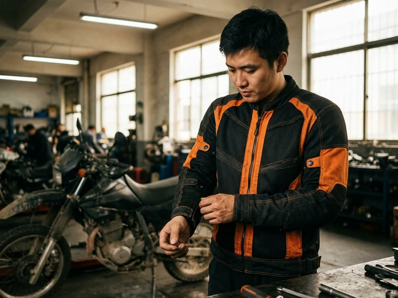 Summer mesh motorcycle jacket, front view with mesh panels visible