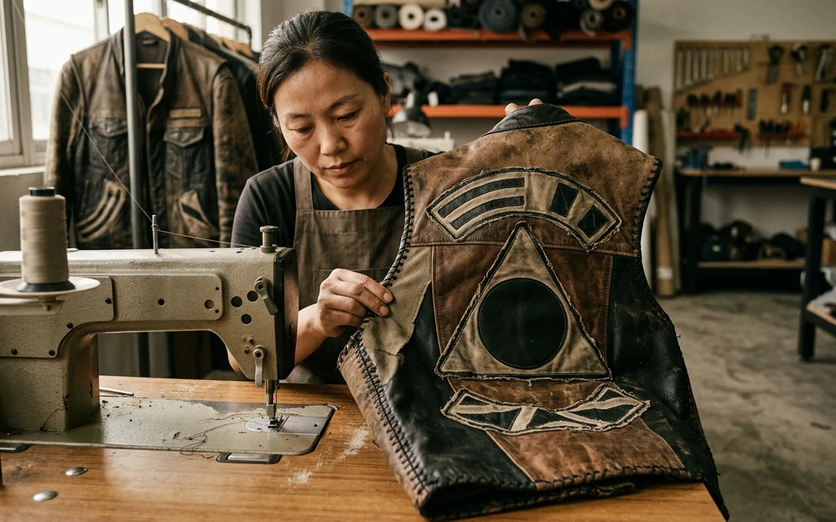 A founding member vest, worn in over several seasons