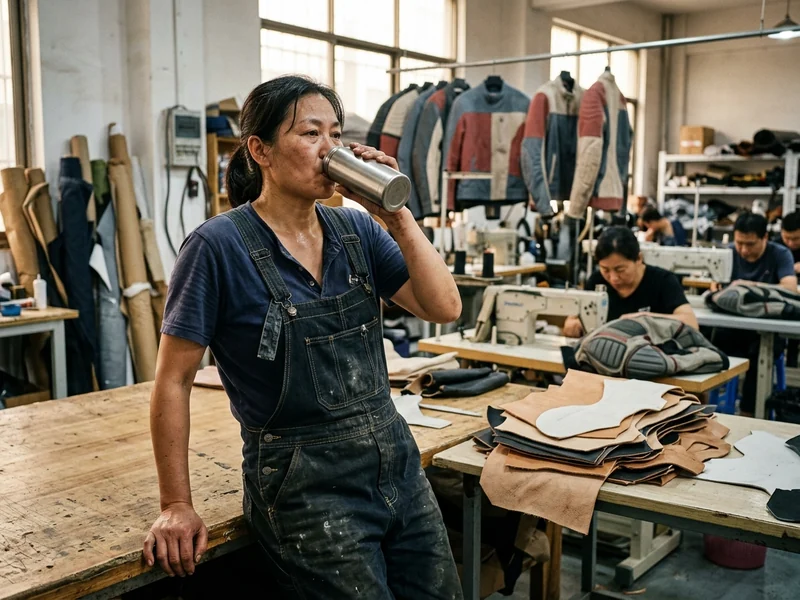 Mechanic tee under open overalls on a hot afternoon