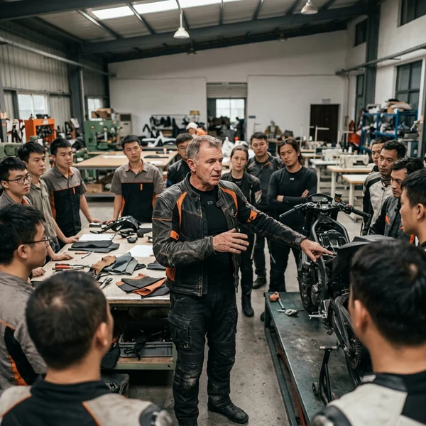 The instructor, identifiable at a glance in a group