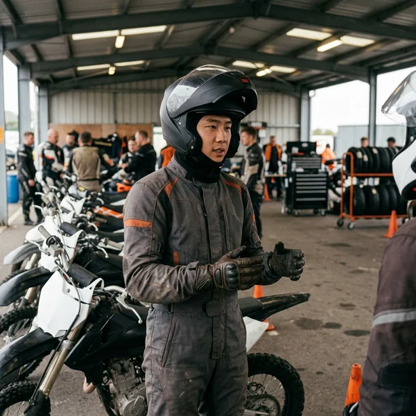 A student in a training group