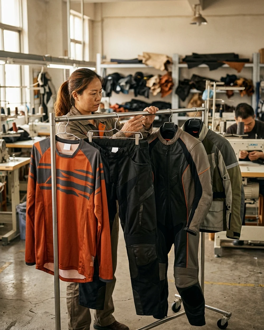 A reference set with one garment per role treatment