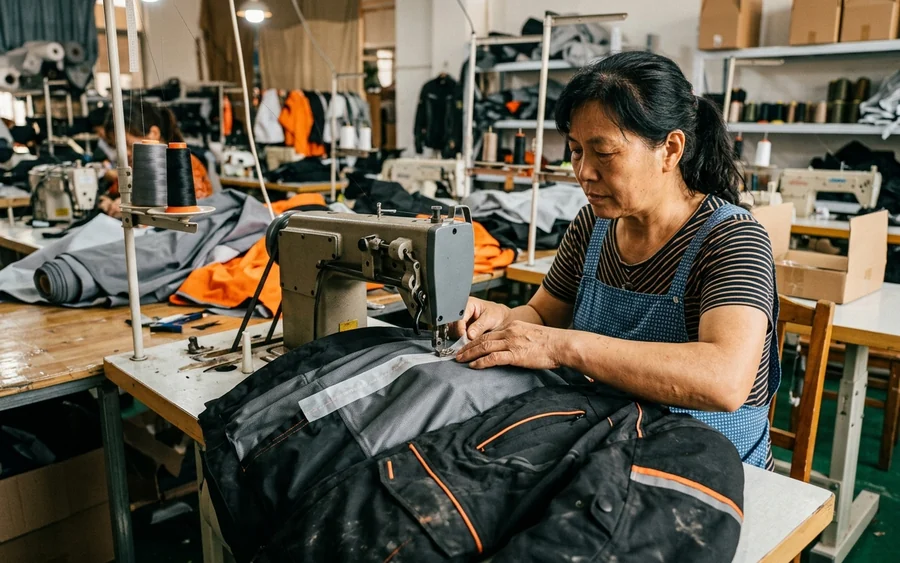 The waterproof membrane layer inside a riding jacket