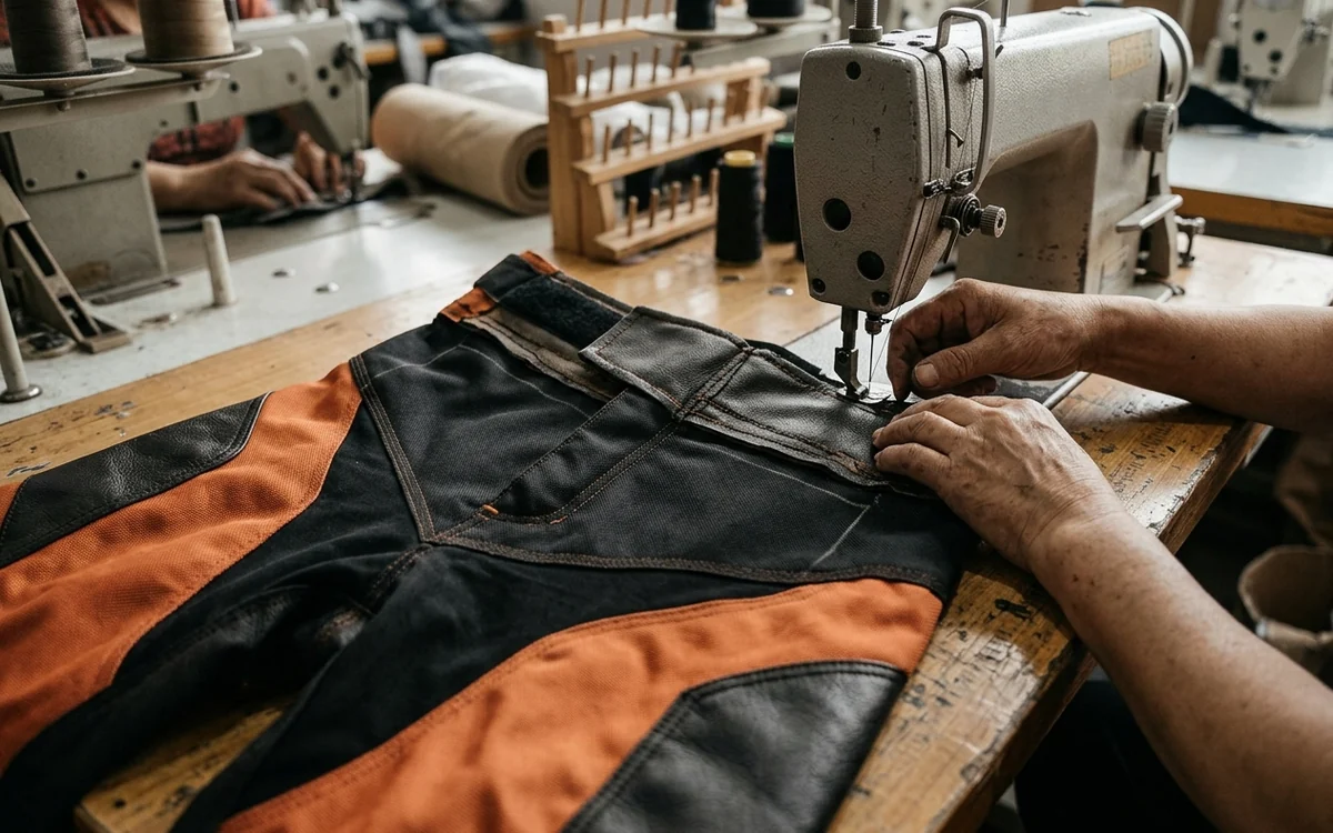 A pant graded on the hip with the waist taken up by the closure