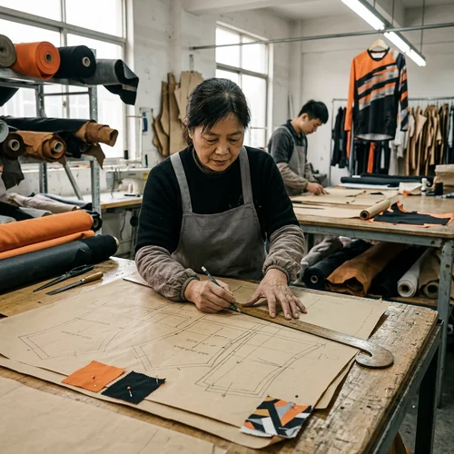 Pattern maker drafting the youth block
