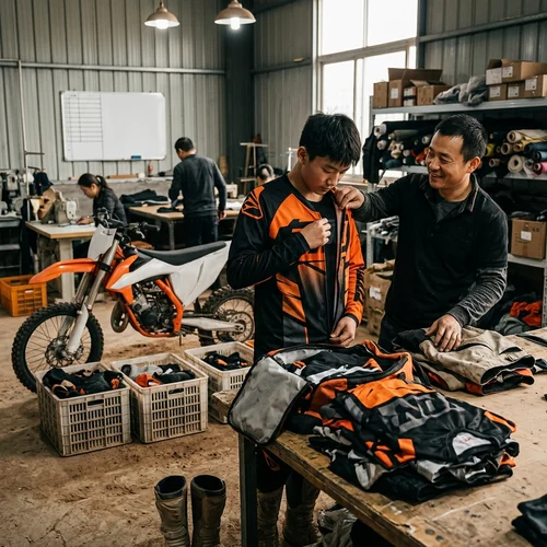 Team kit packed by rider, youth and adult together